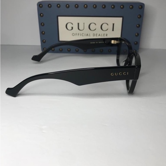 New Authentic GUCCI GG1428O 001 square Gucci optical comes shiny black frame. - Picture 7 of 12